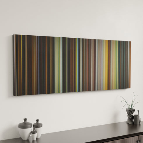Stardust canvas art in modern interior - movie color palette