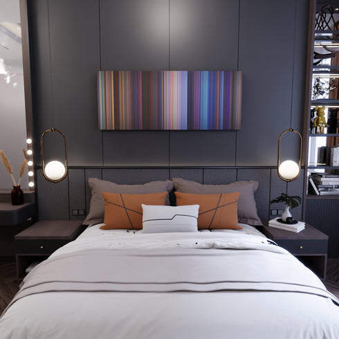 Bedroom interior with The Adventures of Sharkboy and Lavagirl 3-D Frome on the wall