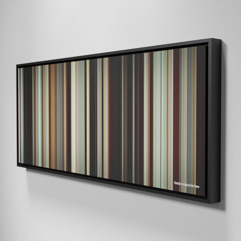 Side view of Framed Buff's of Portrait of a Lady on Fire Frome on the wall