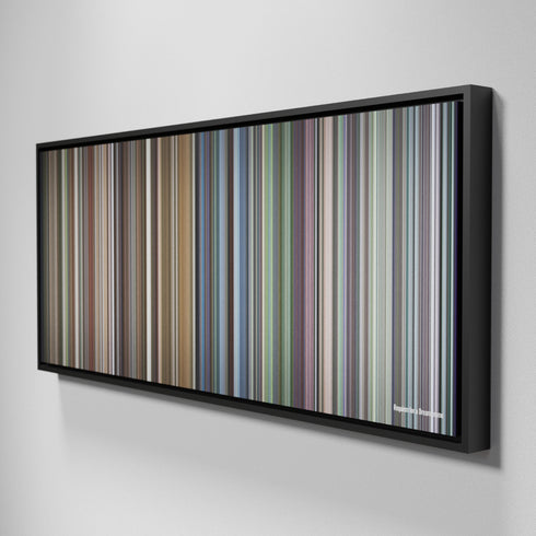 Side view of Framed Buff's of Requiem for a Dream Frome on the wall