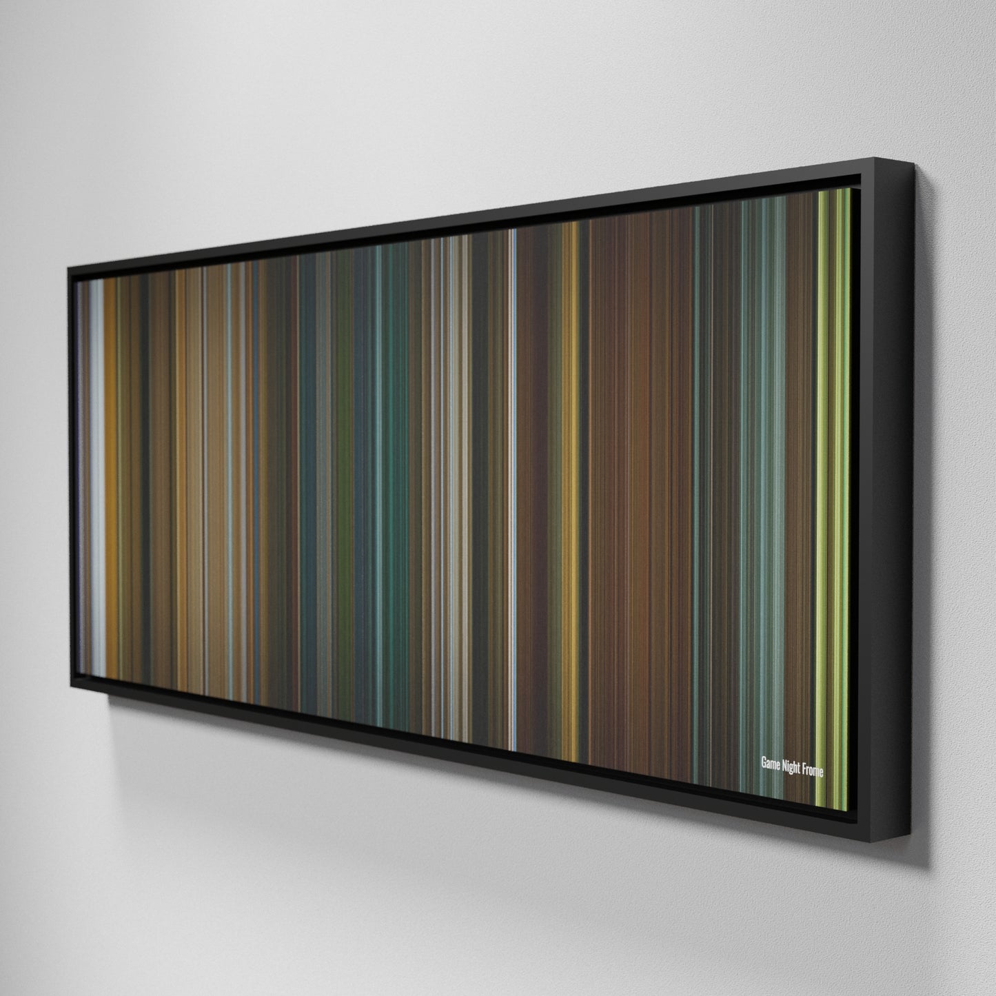 Side view of Framed Buff's of Game Night Frome on the wall