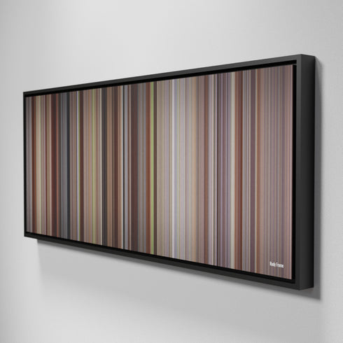 Side view of Framed Buff's of Rudy Frome on the wall