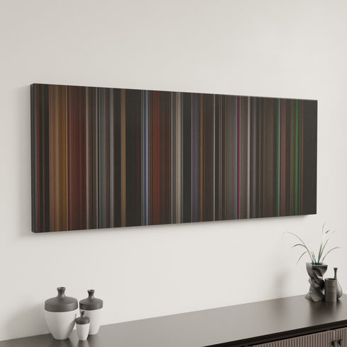 Vertigo canvas art in modern interior - movie color palette