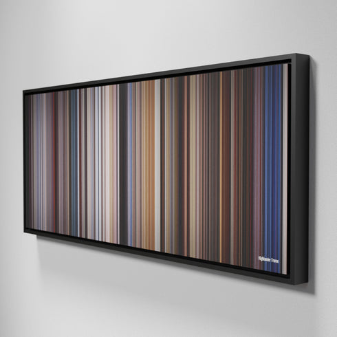 Side view of Framed Buff's of Highlander Frome on the wall