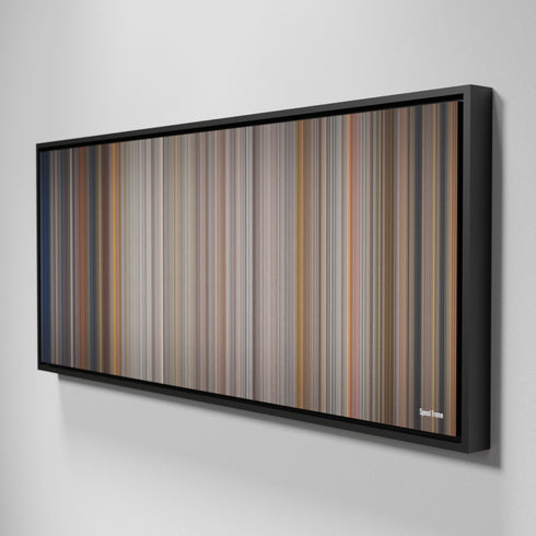 Side view of Framed Buff's of Speed Frome on the wall