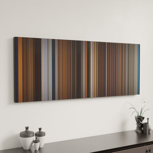 Splash canvas art in modern interior - movie color palette