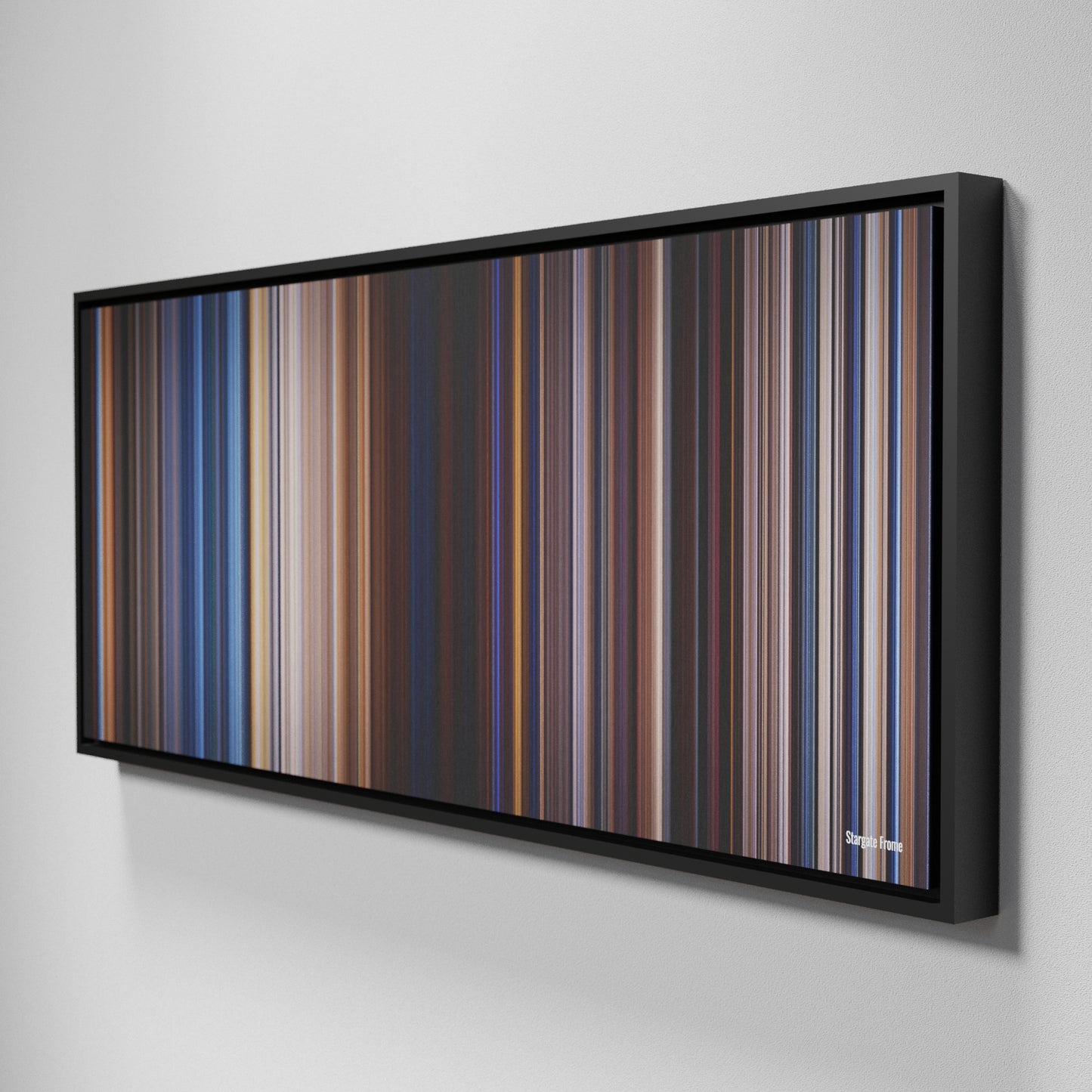 Side view of Framed Buff's of Stargate Frome on the wall