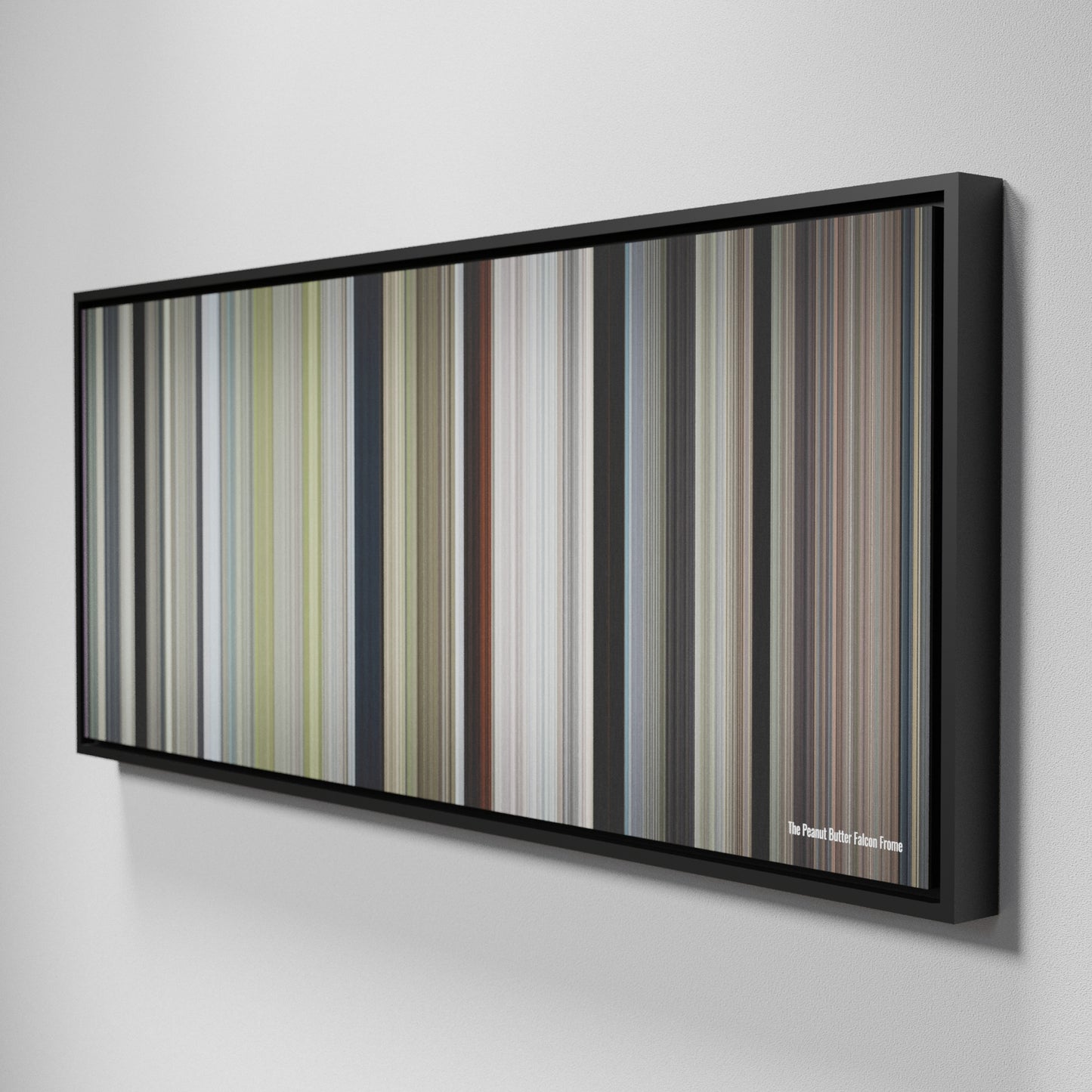 Side view of Framed Buff's of The Peanut Butter Falcon Frome on the wall