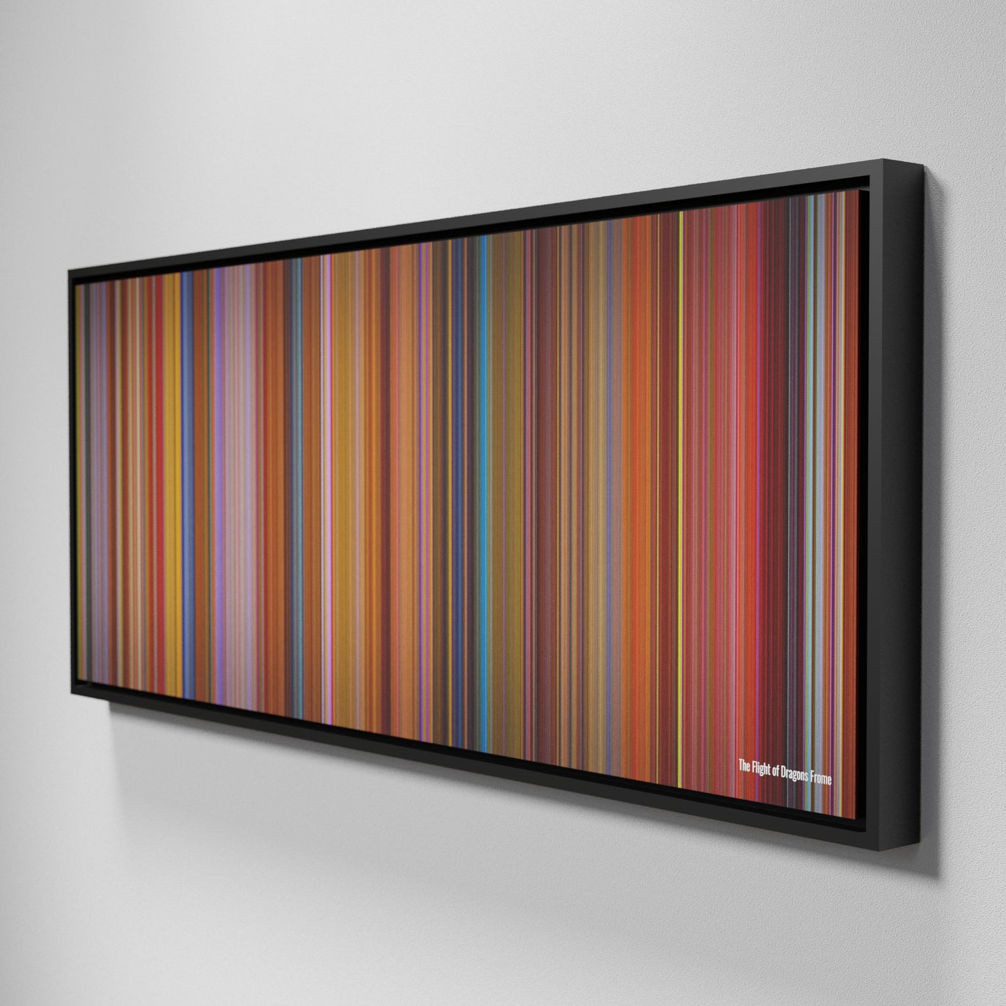 Side view of Framed Buff's of The Flight of Dragons Frome on the wall