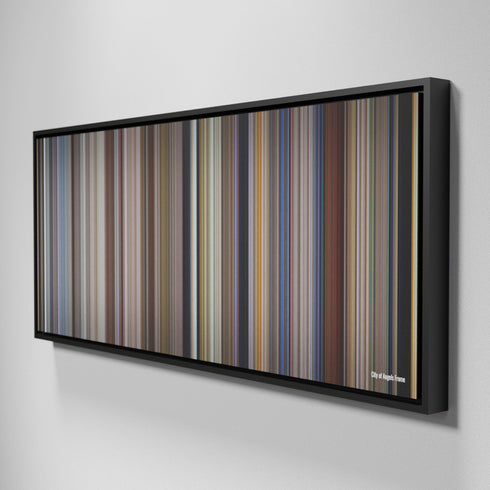 Side view of Framed Buff's of City of Angels Frome on the wall