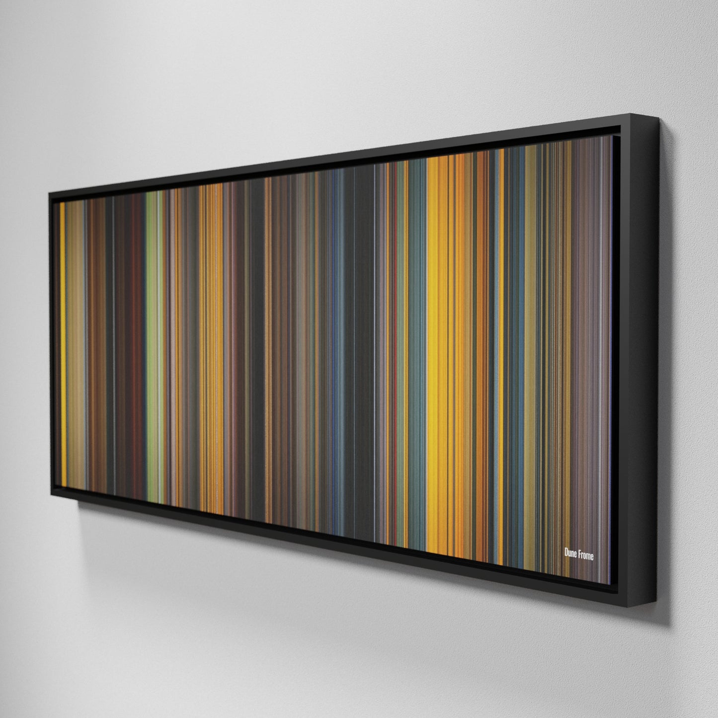 Side view of Framed Buff's of Dune Frome on the wall