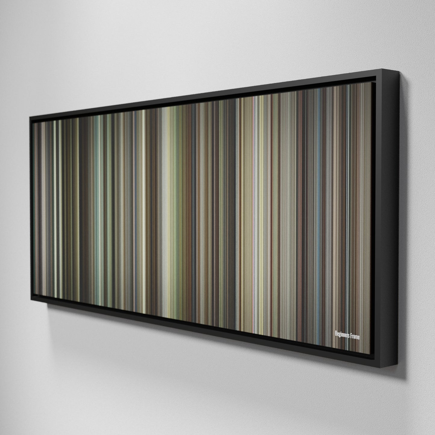 Side view of Framed Buff's of Beginners Frome on the wall