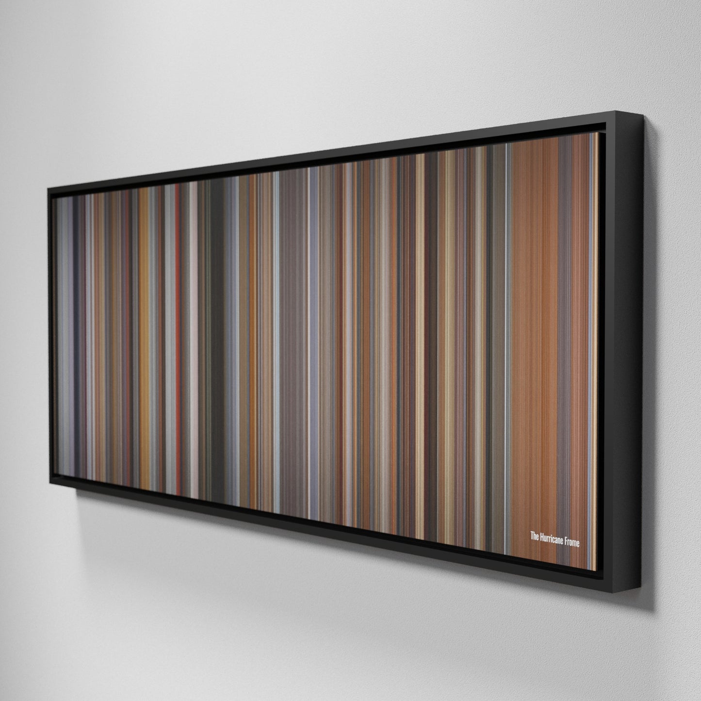 Side view of Framed Buff's of The Hurricane Frome on the wall