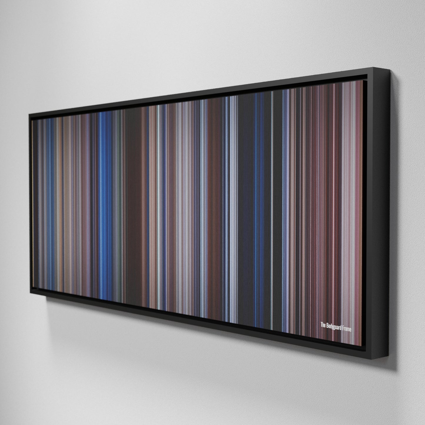 Side view of Framed Buff's of The Bodyguard Frome on the wall