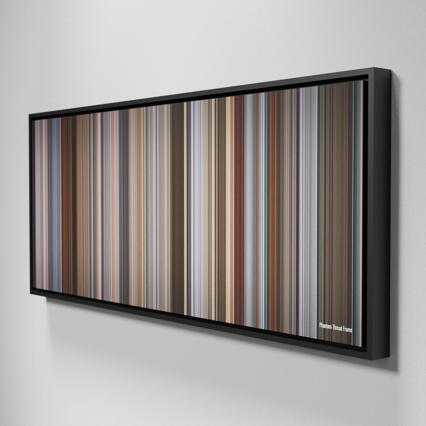 Side view of Framed Buff's of Phantom Thread Frome on the wall