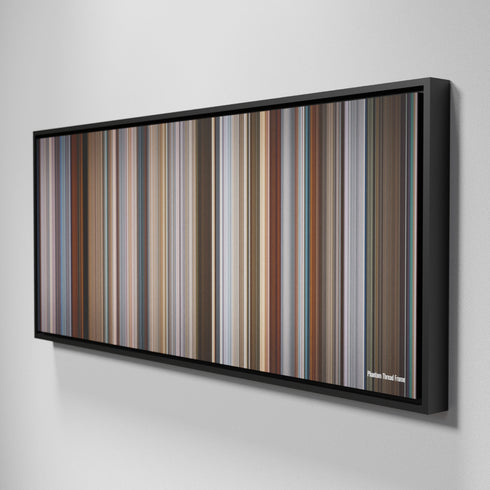 Side view of Framed Buff's of Phantom Thread Frome on the wall