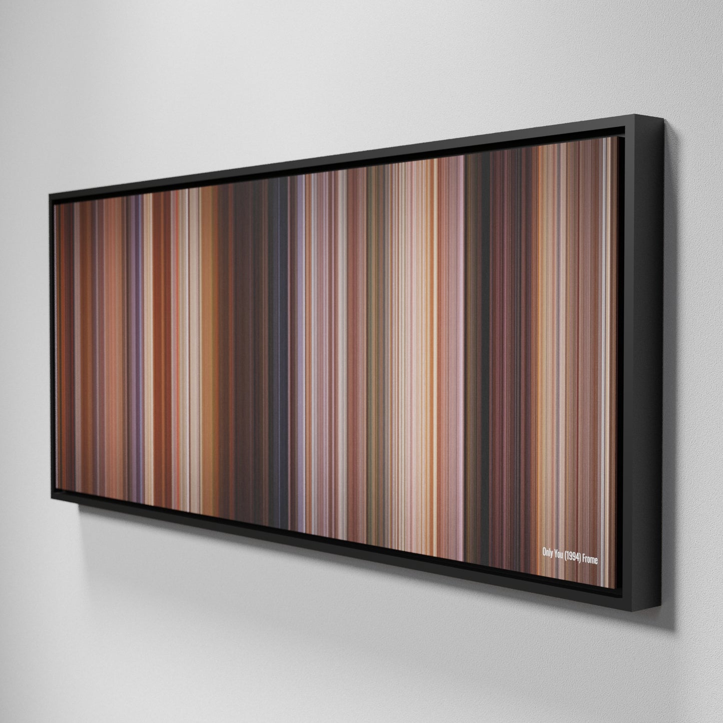 Side view of Framed Buff's of Only You Frome on the wall