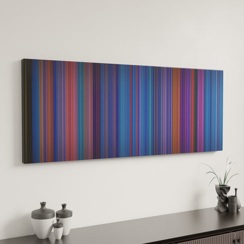Cats canvas art in modern interior - movie color palette