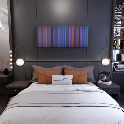 Bedroom interior with Cats Frome on the wall