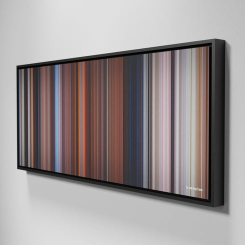 Side view of Framed Buff's of Far and Away Frome on the wall