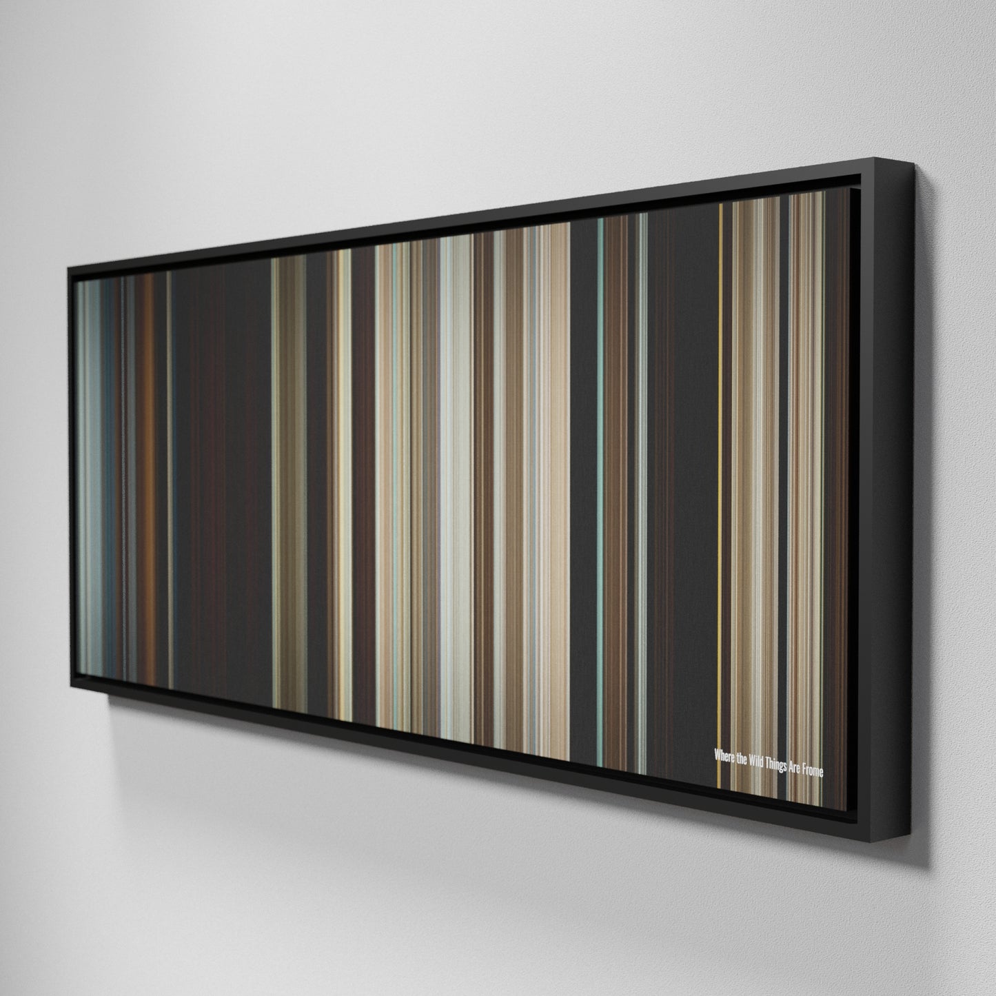 Side view of Framed Buff's of Where the Wild Things Are Frome on the wall