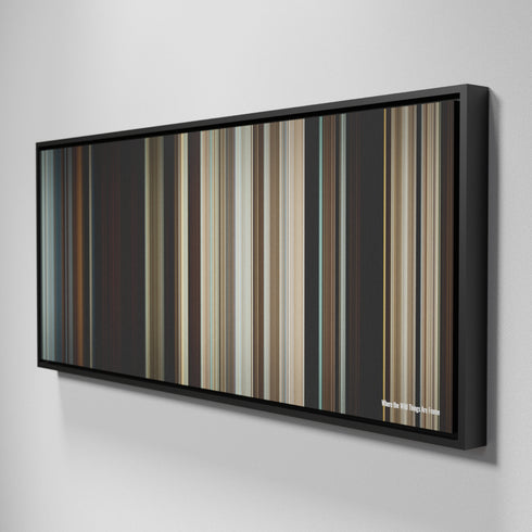 Side view of Framed Buff's of Where the Wild Things Are Frome on the wall