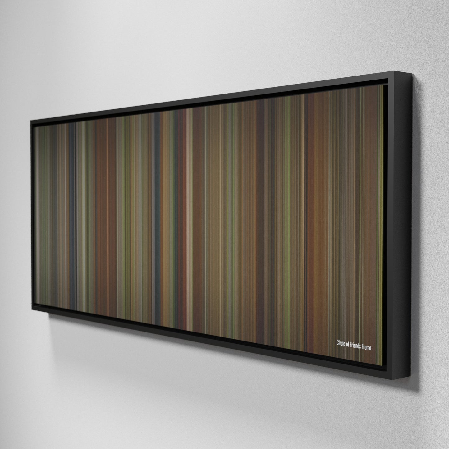 Side view of Framed Buff's of Circle of Friends Frome on the wall