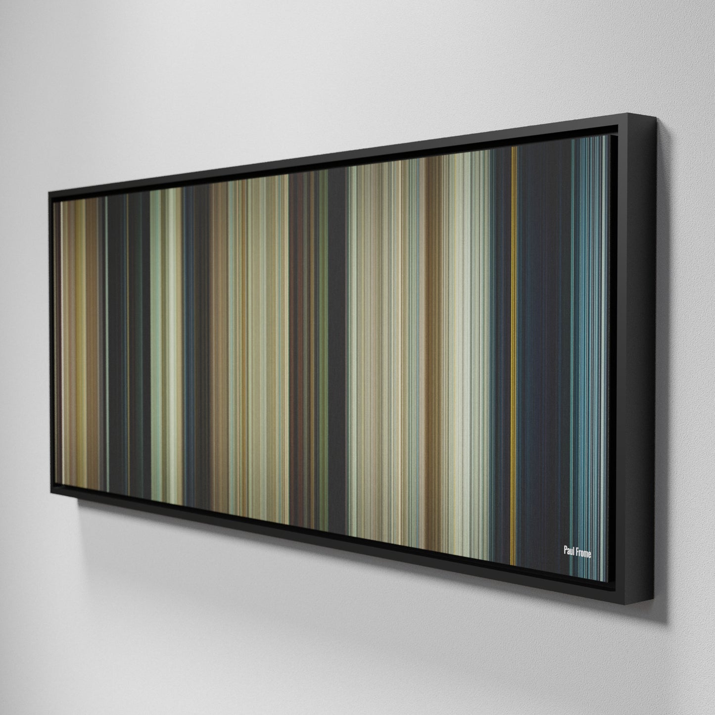 Side view of Framed Buff's of Paul Frome on the wall