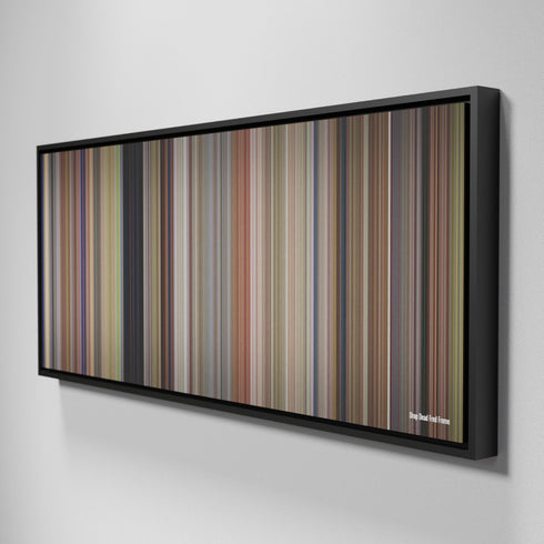 Side view of Framed Buff's of Drop Dead Fred Frome on the wall