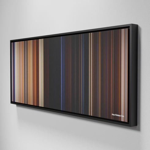 Side view of Framed Buff's of Army of Darkness Frome on the wall