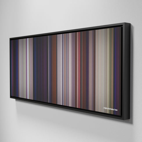 Side view of Framed Buff's of A Night at the Roxbury Frome on the wall