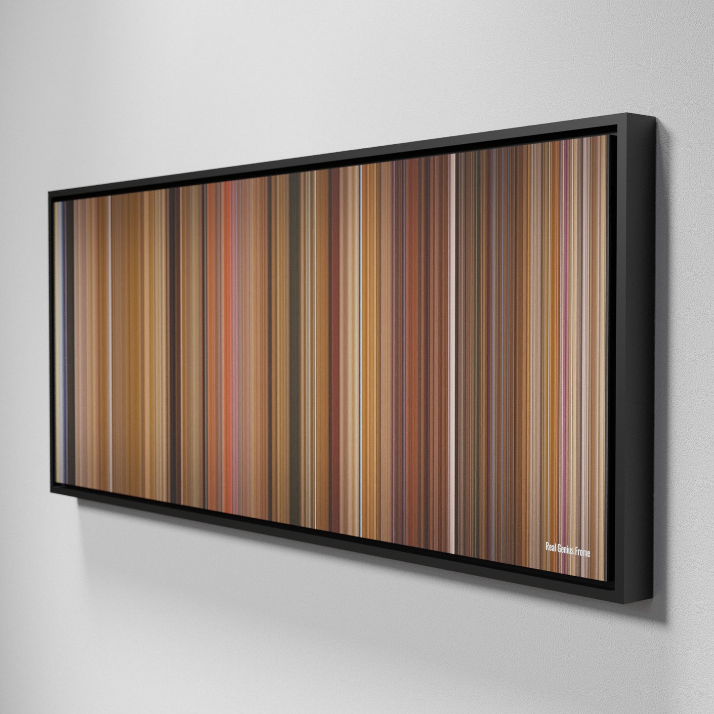 Side view of Framed Buff's of Real Genius Frome on the wall