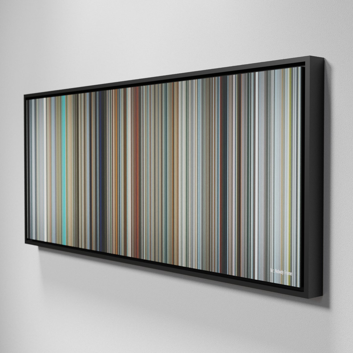 Side view of Framed Buff's of Mr. Nobody Frome on the wall