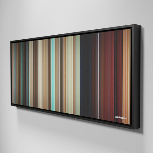 Side view of Framed Buff's of Couples Retreat Frome on the wall