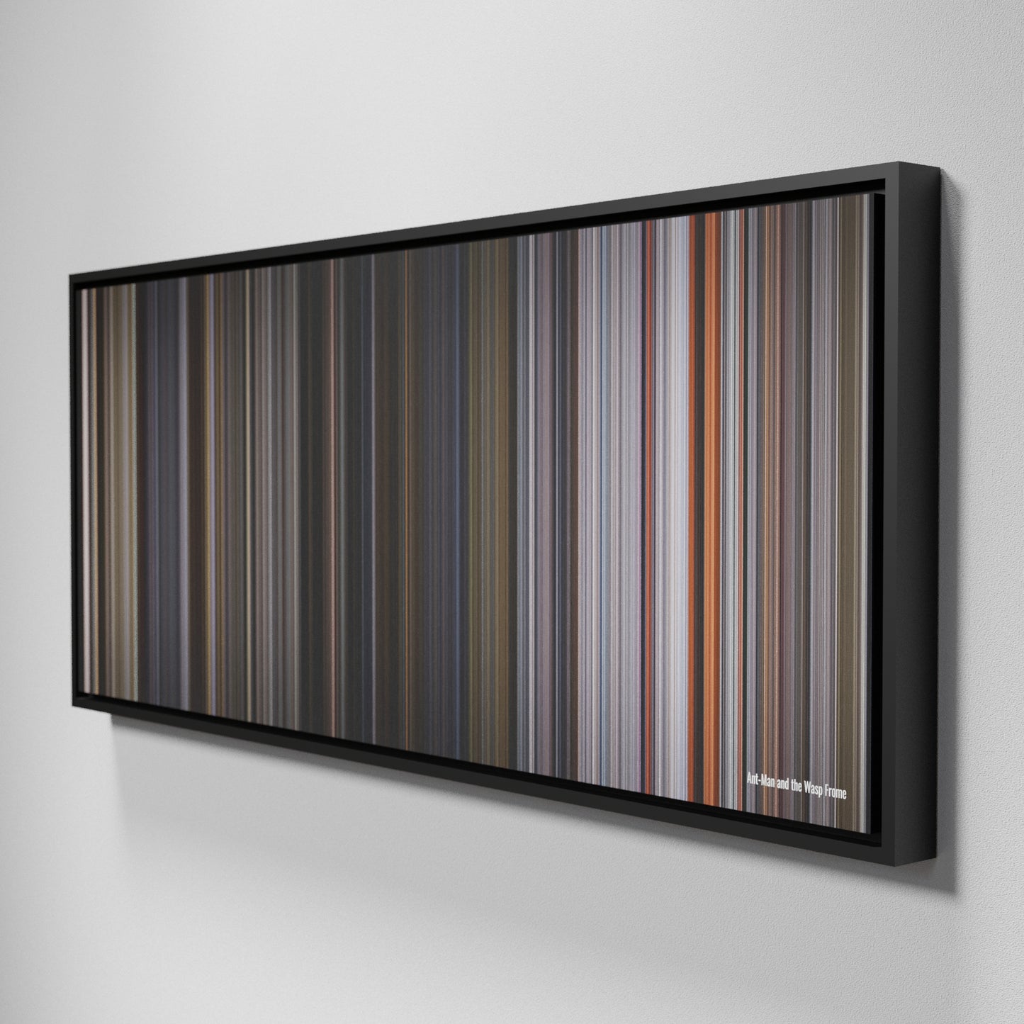 Side view of Framed Buff's of Ant-Man and the Wasp Frome on the wall