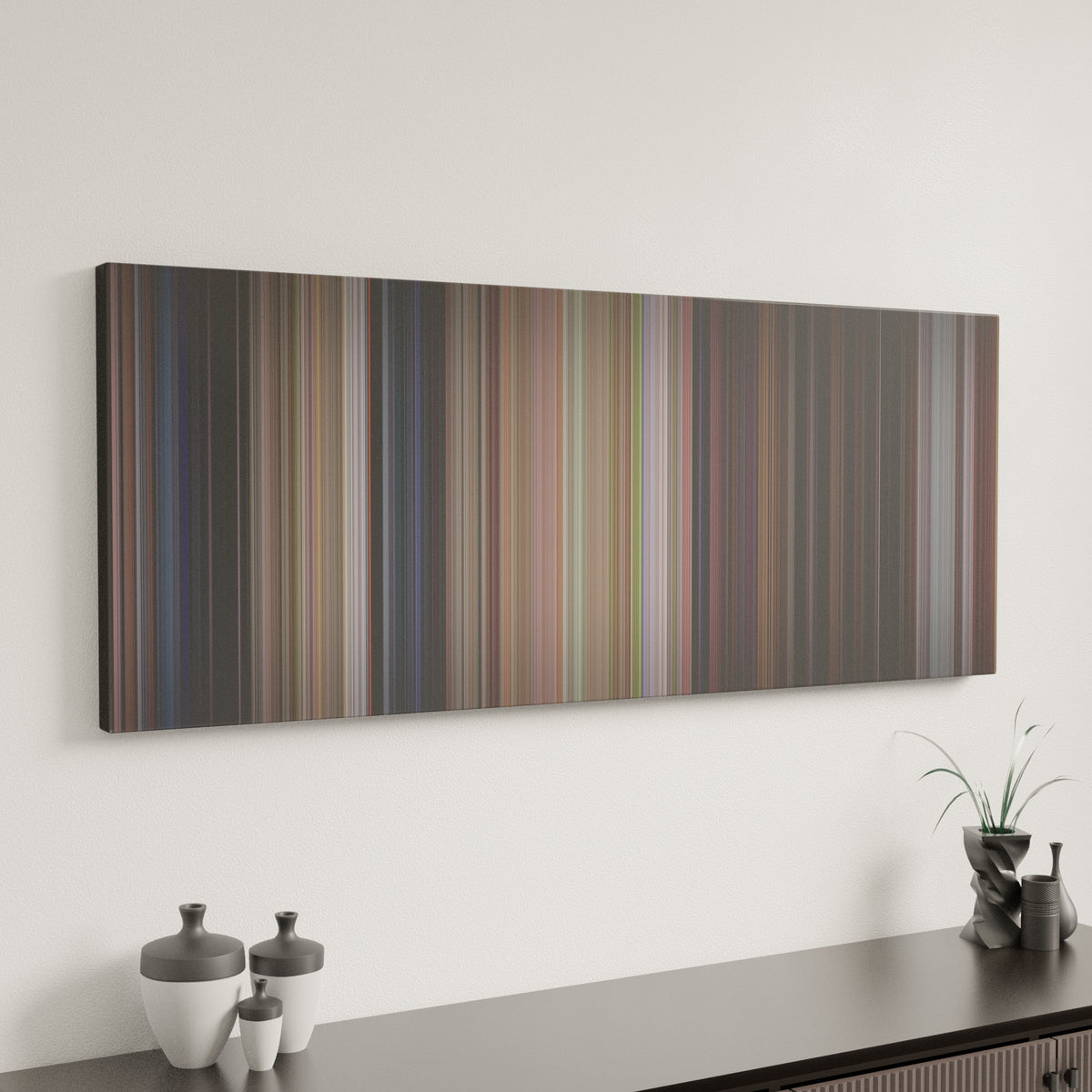 Scream canvas art in modern interior - movie color palette