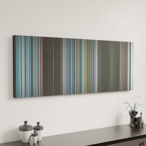 Gravity canvas art in modern interior - movie color palette