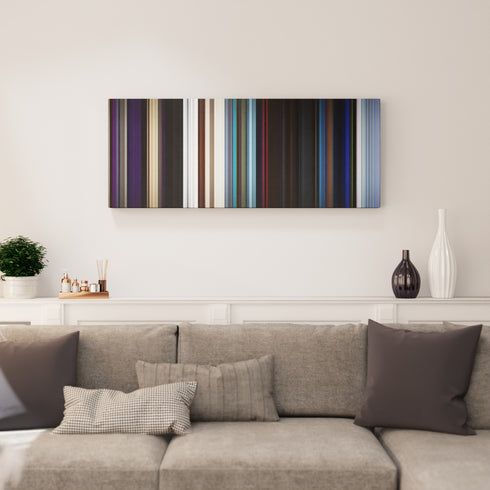 Living room interior with The Neon Demon Frome on the wall