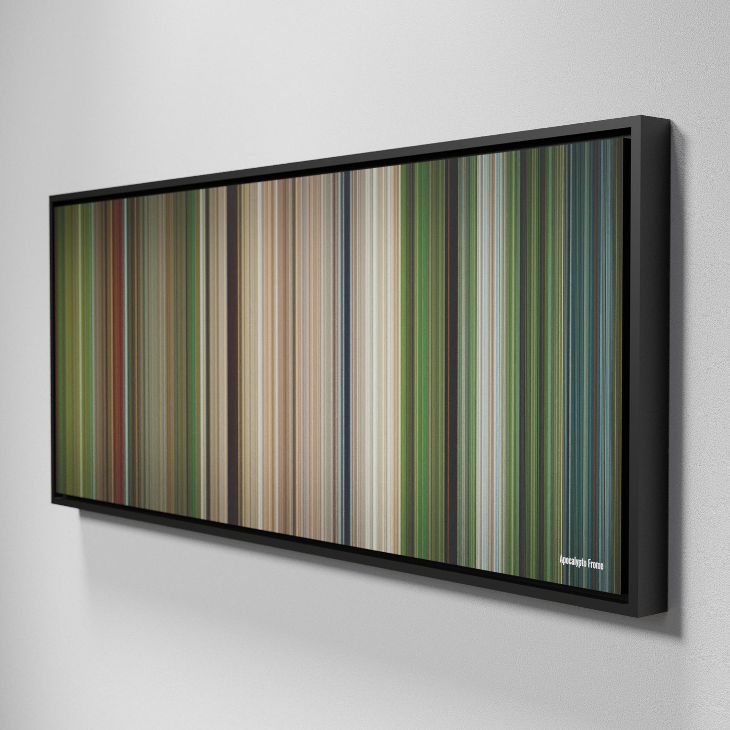 Side view of Framed Buff's of Apocalypto Frome on the wall