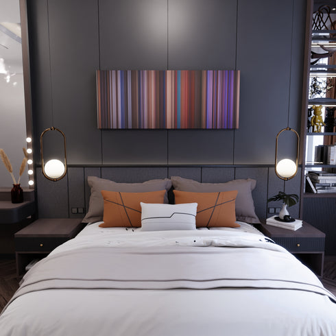 Bedroom interior with Miss Congeniality Frome on the wall