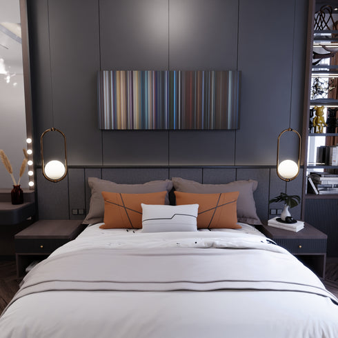 Bedroom interior with Valerian and the City of a Thousand Planets Frome on the wall