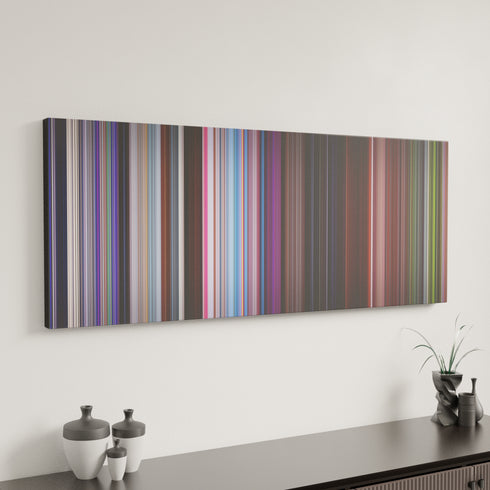 Zoolander canvas art in modern interior - movie color palette