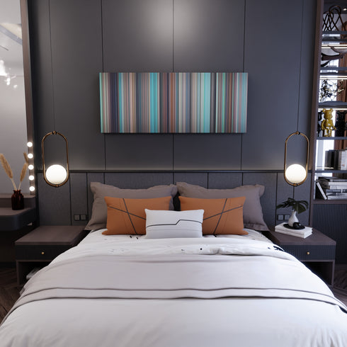 Bedroom interior with Kiki's Delivery Service Frome on the wall