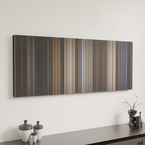 Ronin canvas art in modern interior - movie color palette