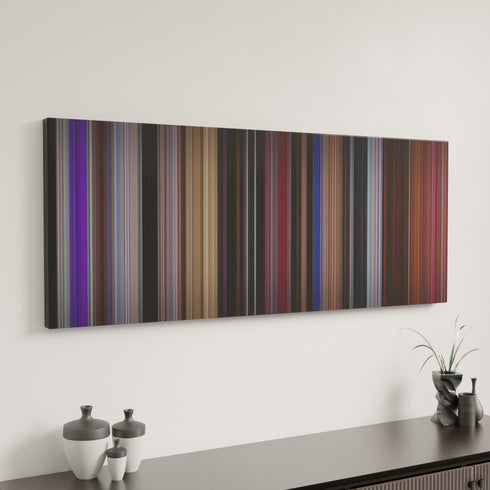 Xanadu canvas art in modern interior - movie color palette
