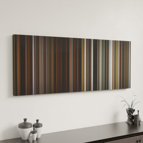 Brooklyn canvas art in modern interior - movie color palette
