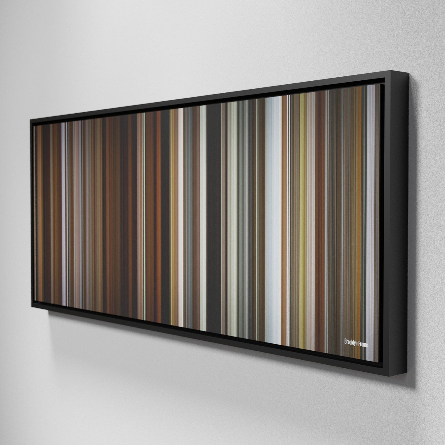 Side view of Framed Buff's of Brooklyn Frome on the wall