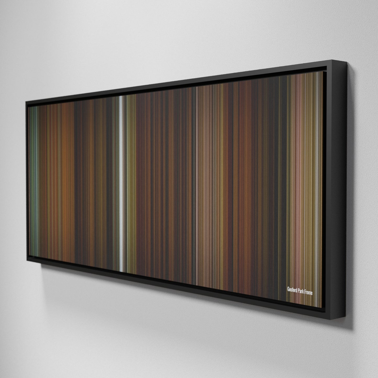 Side view of Framed Buff's of Gosford Park Frome on the wall