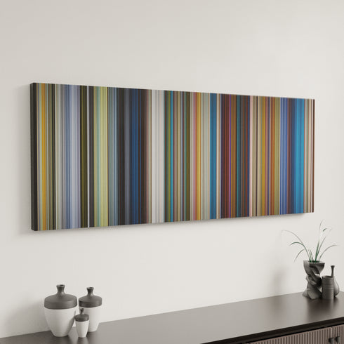 Klaus canvas art in modern interior - movie color palette