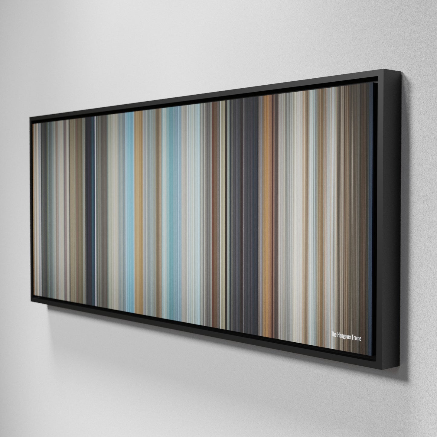 Side view of Framed Buff's of The Hangover Frome on the wall